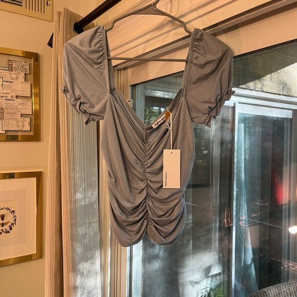 *NWT* Reformation Fallow Tencel® Lyocell Ruched Top - Picture 2 of 6